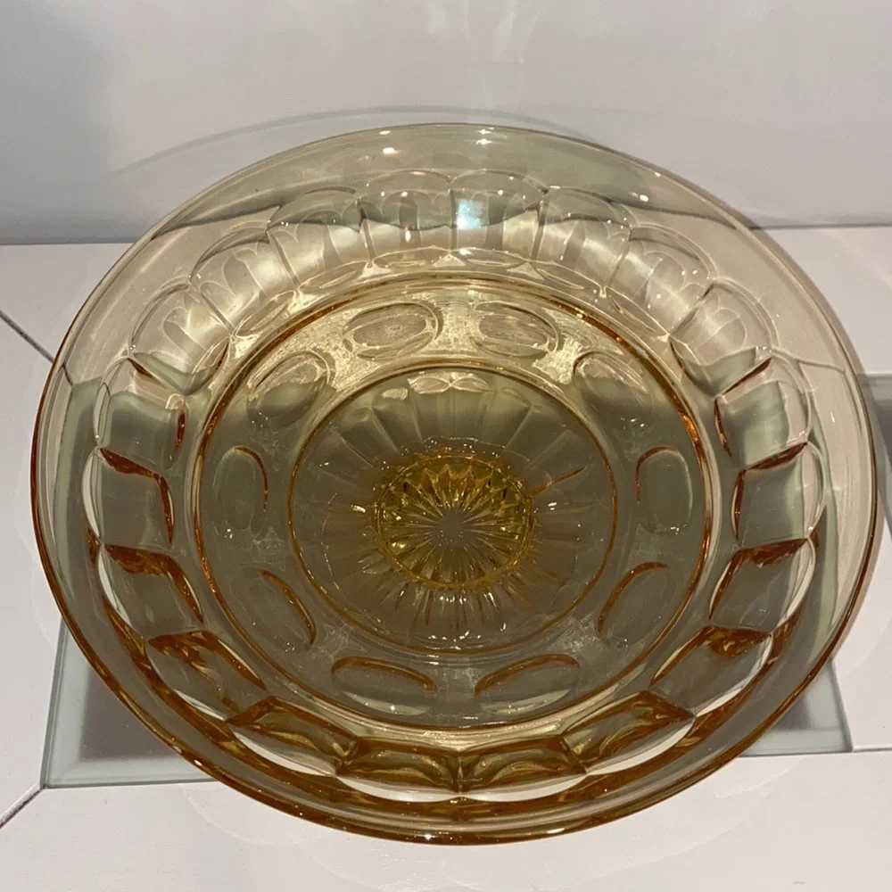 Vintage Imperial Glass of Ohio Amber Footed Pedestal Bowl